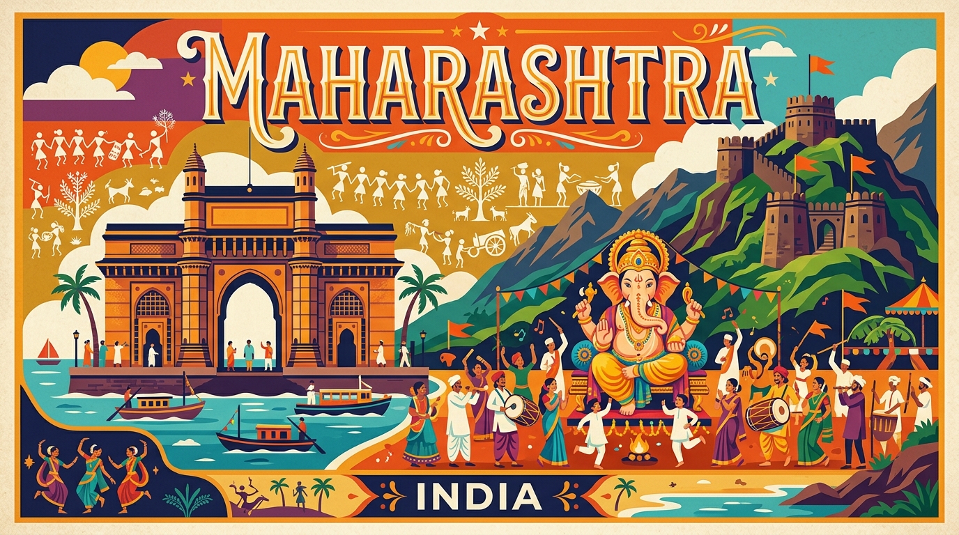 Maharashtra travel poster